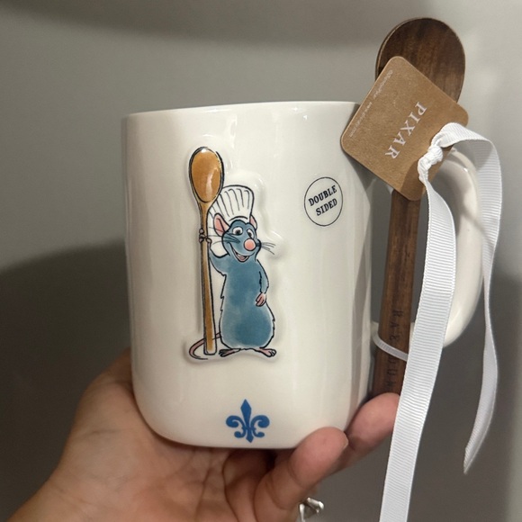 Rae Dunn Other - Disney Rae Dunn Ratatouille Remy Chef Mug with Wooden Spoon - White